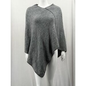 Fratelli Talli Sweater Womens One Size Gray Poncho Knit Cozy Neutral Autumn Fall